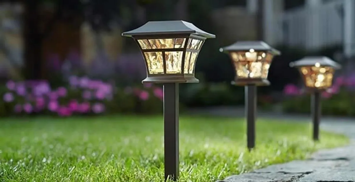 landscape lighting installation services with professionally installed pathway lights in Green Bay, WI