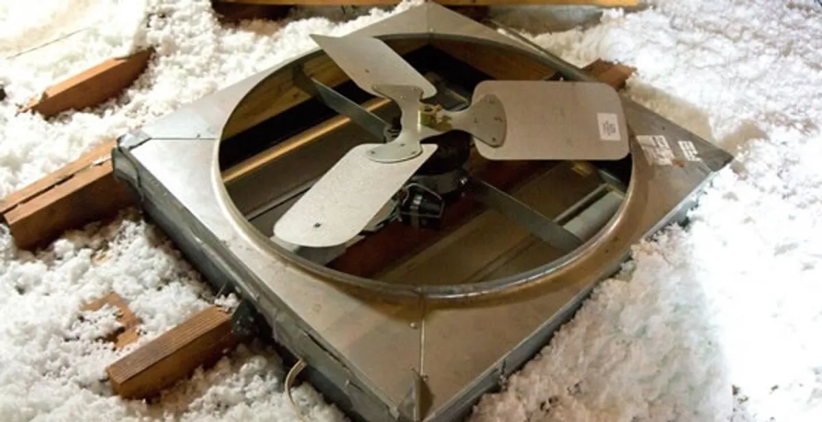 whole house fan installation services with attic-mounted ventilation unit in Green Bay, WI